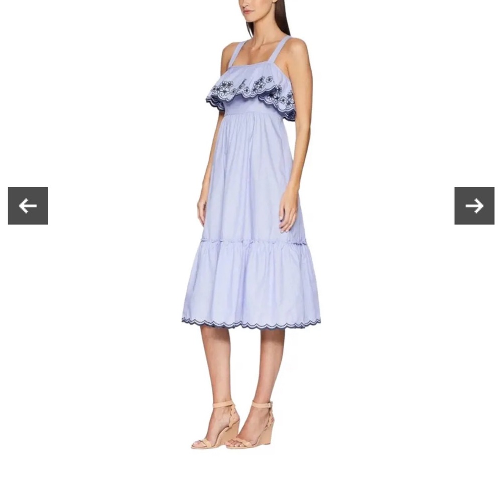 Kate Spade Light Blue Midi Dress with Navy Accents